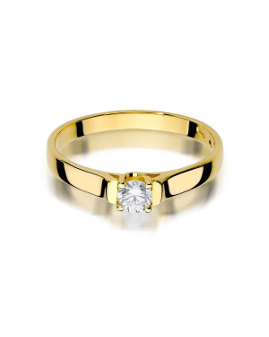 Złoty Pierścionek 14k z diamentem brylant 0,18ct
