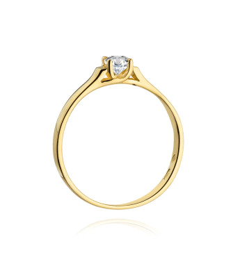 Złoty Pierścionek 14k z diamentem brylant 0,18ct