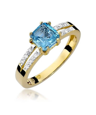 Złoty Pierścionek 14k z diamentem topaz 0,70ct