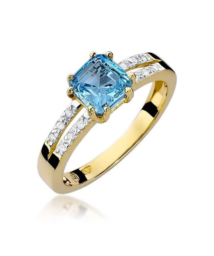 Złoty Pierścionek 14k z diamentem topaz 0,70ct