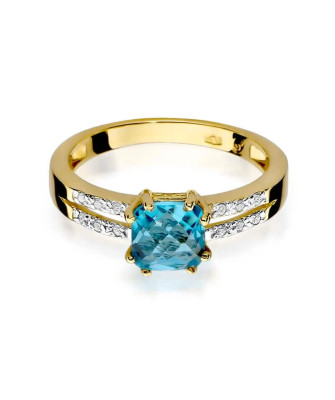 Złoty Pierścionek 14k z diamentem topaz 0,70ct