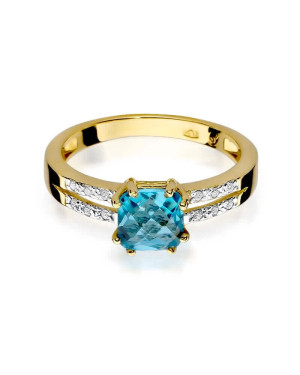 14k Gold Ring with Topaz Diamond 0.70ct