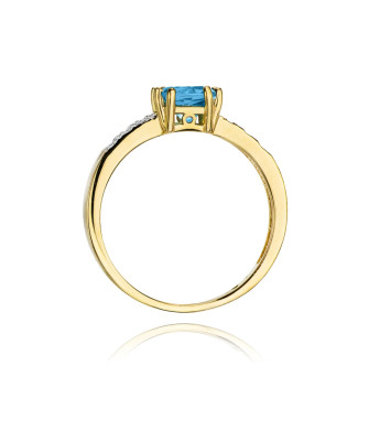 Złoty Pierścionek 14k z diamentem topaz 0,70ct