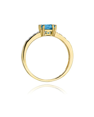 Złoty Pierścionek 14k z diamentem topaz 0,70ct