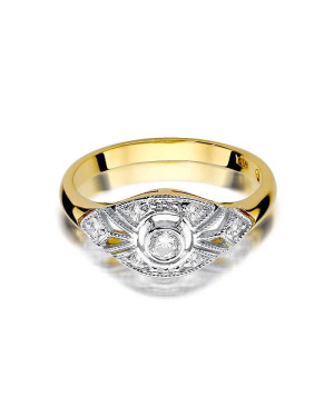 Złoty Pierścionek 14k z diamentem brylant 0,10ct