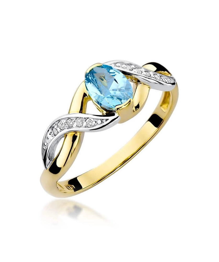 Złoty Pierścionek 14k z diamentem topaz 0,50ct