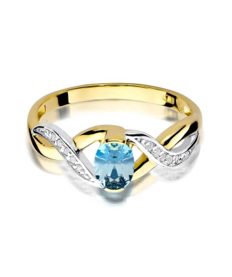 Złoty Pierścionek 14k z diamentem topaz 0,50ct