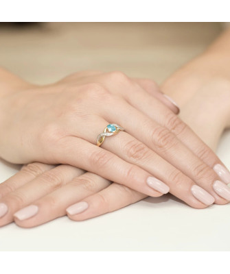 Złoty Pierścionek 14k z diamentem topaz 0,50ct
