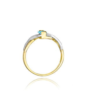 14k Gold Ring with Diamond Topaz 0.50ct