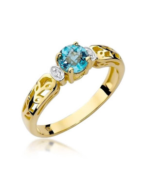 14k Gold Ring with Topaz Diamond 0.50ct