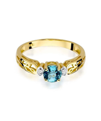 Złoty Pierścionek 14k z diamentem topaz 0,50ct