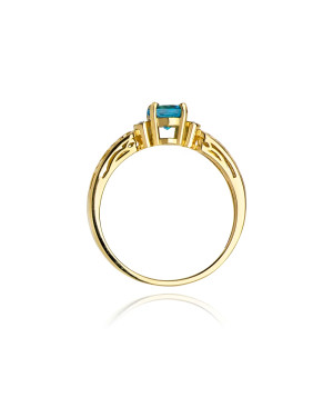 Złoty Pierścionek 14k z diamentem topaz 0,50ct