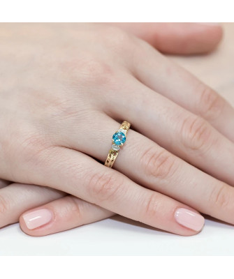 Złoty Pierścionek 14k z diamentem topaz 0,50ct