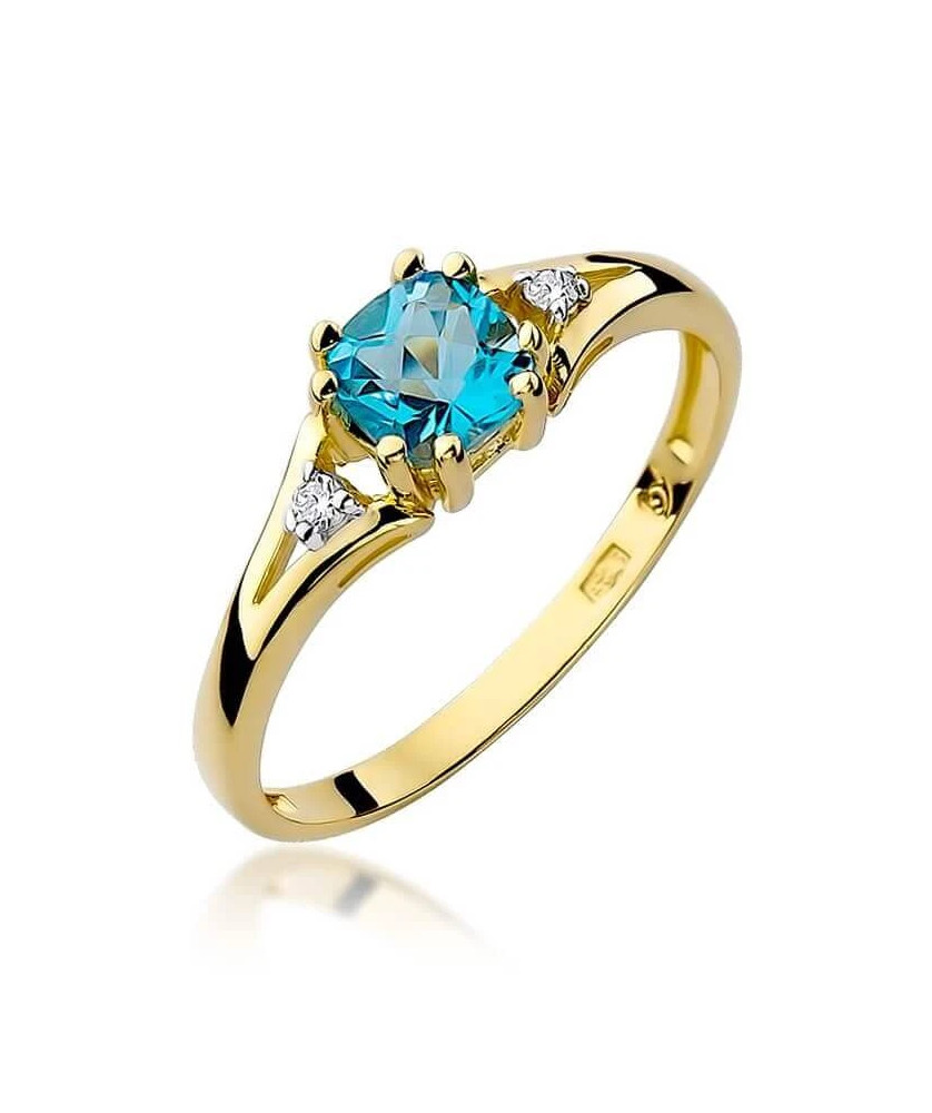 Złoty Pierścionek 14k z diamentem topaz 0,70ct