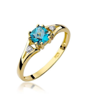 Złoty Pierścionek 14k z diamentem topaz 0,70ct