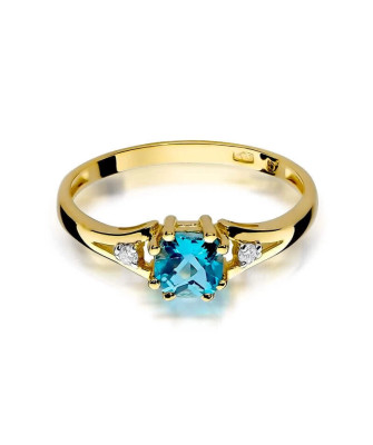 Złoty Pierścionek 14k z diamentem topaz 0,70ct