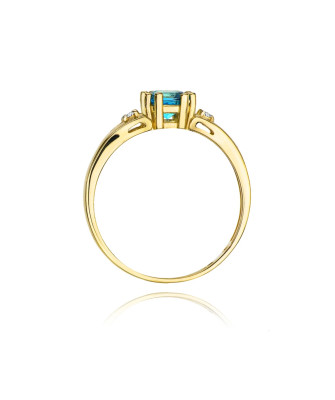 Złoty Pierścionek 14k z diamentem topaz 0,70ct