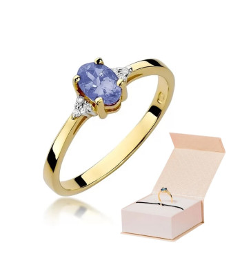 14k Gold Ring with Tanzanite Diamond 0.40ct