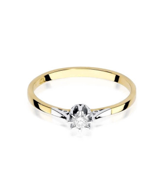 Gold Ring 14k with diamond brilliant 0.10ct