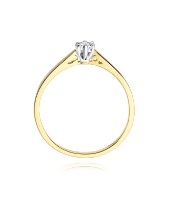 14k Gold Ring with 0.10ct Brilliant Diamond