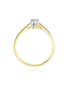 Złoty Pierścionek 14k z diamentem brylant 0,10ct