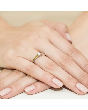 14k Gold Ring with 0.08ct Brilliant Diamond