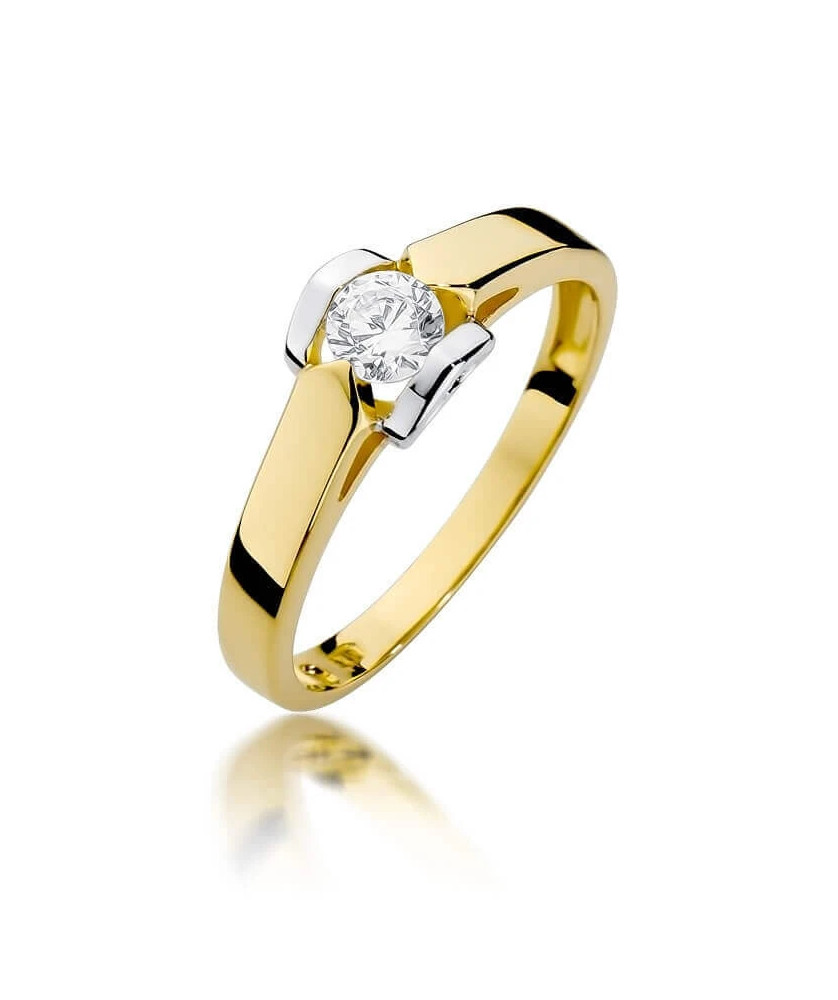 Złoty Pierścionek 14k z diamentem brylant 0,30ct