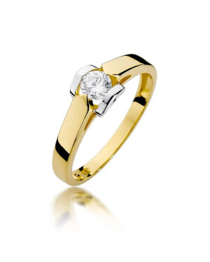 Złoty Pierścionek 14k z diamentem brylant 0,30ct