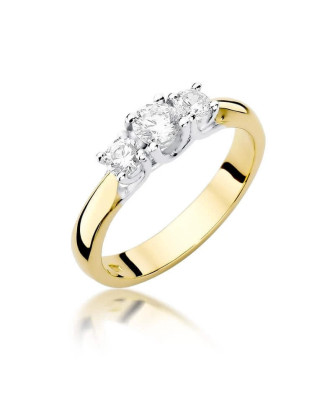 Złoty Pierścionek 14k z diamentem brylant 0,49ct