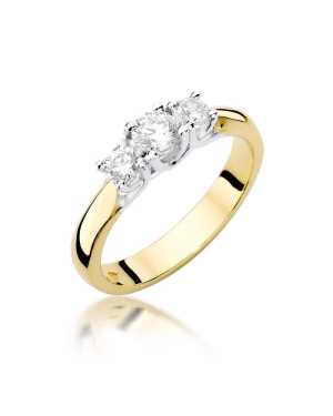Złoty Pierścionek 14k z diamentem brylant 0,49ct