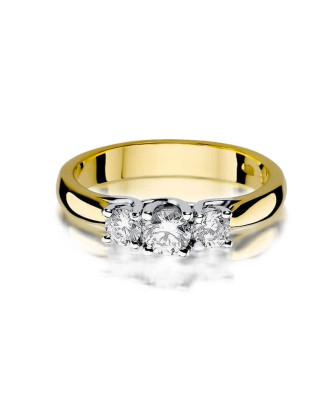 Złoty Pierścionek 14k z diamentem brylant 0,49ct