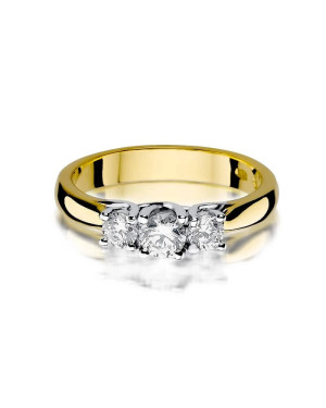 Złoty Pierścionek 14k z diamentem brylant 0,49ct