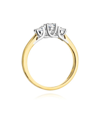 Złoty Pierścionek 14k z diamentem brylant 0,49ct