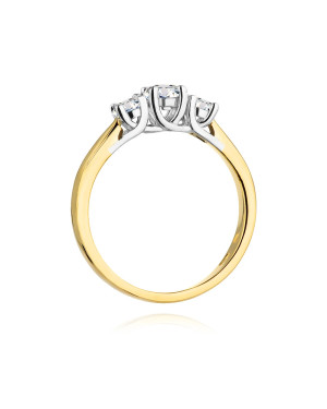 Złoty Pierścionek 14k z diamentem brylant 0,49ct