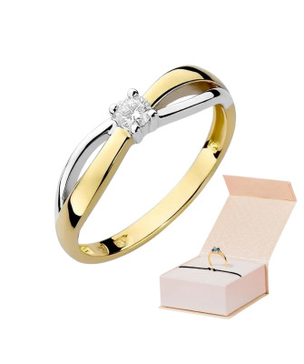 14k Gold Ring with 0.10ct Brilliant Diamond