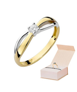 14k Gold Ring with 0.10ct Brilliant Diamond