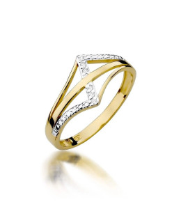 14k Gold Ring with 0.03ct Brilliant Diamond