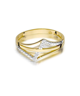Złoty Pierścionek 14k z diamentem brylant 0,03ct