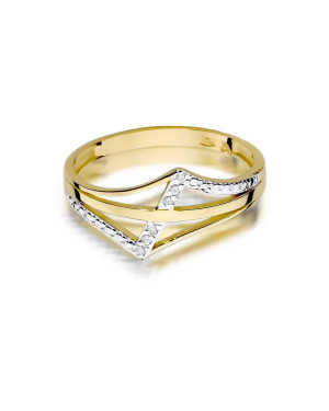 Złoty Pierścionek 14k z diamentem brylant 0,03ct