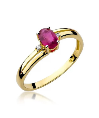 14k Gold Ring with Diamond Ruby 0.60ct