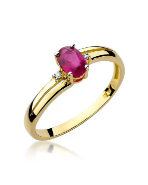 14k Gold Ring with Diamond Ruby 0.60ct
