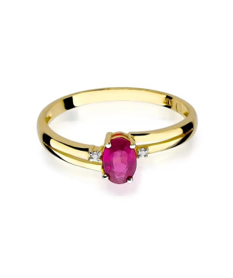 14k Gold Ring with Diamond Ruby 0.60ct