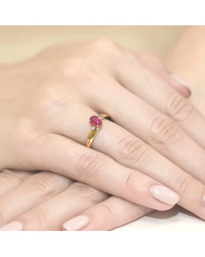 Złoty Pierścionek 14k z diamentem rubin 0,60ct