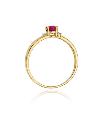 Złoty Pierścionek 14k z diamentem rubin 0,60ct