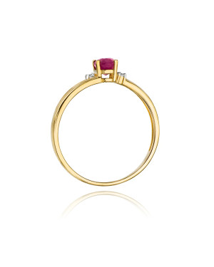 Złoty Pierścionek 14k z diamentem rubin 0,60ct