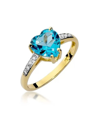 Złoty Pierścionek 14k z diamentem topaz 1,20ct