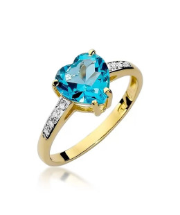 14k Gold Ring with Topaz Diamond 1.20ct