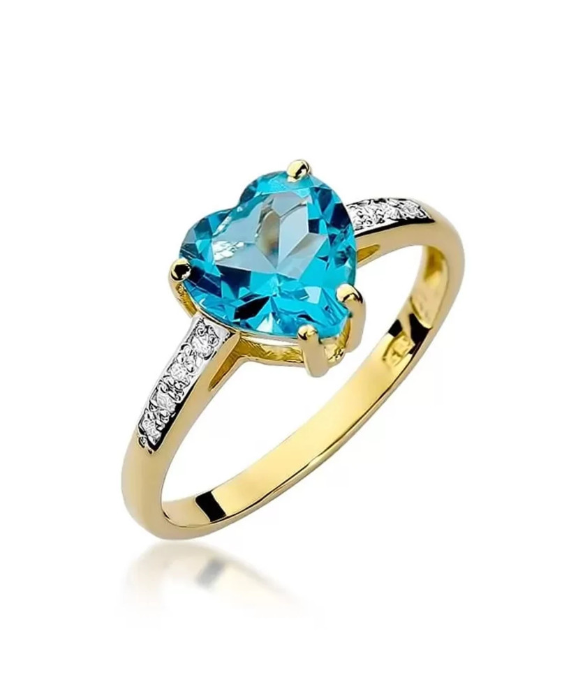 Złoty Pierścionek 14k z diamentem topaz 1,20ct