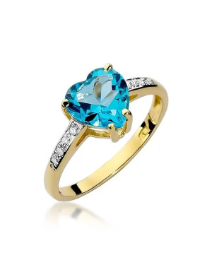Złoty Pierścionek 14k z diamentem topaz 1,20ct