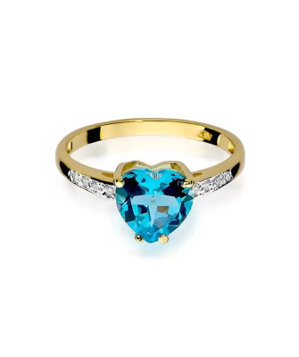 Złoty Pierścionek 14k z diamentem topaz 1,20ct